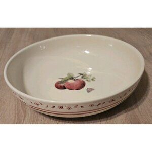 Pfaltzgraff Delicious Apple Round Serving Dish Bowl Country Gingham Red